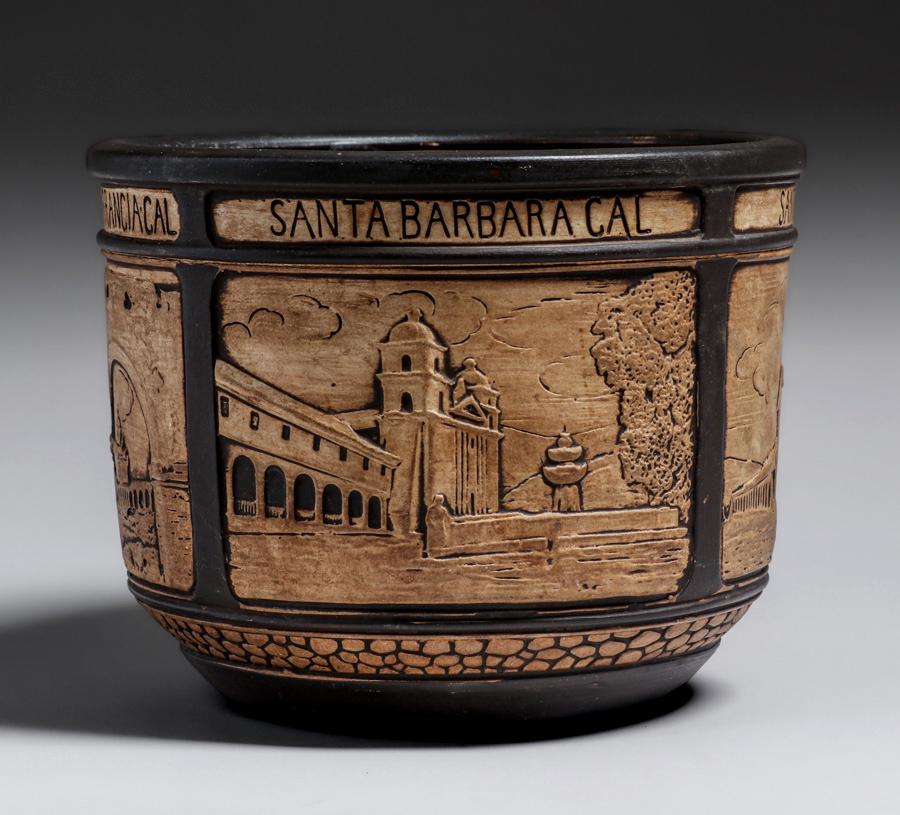 Rare Weller Pottery California Missions Jardiniere c1920 (1 of 6)