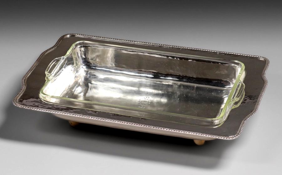 Dirk van Erp Hammered Copper Silver-Plated Serving Tray c1930s (1 of 7)