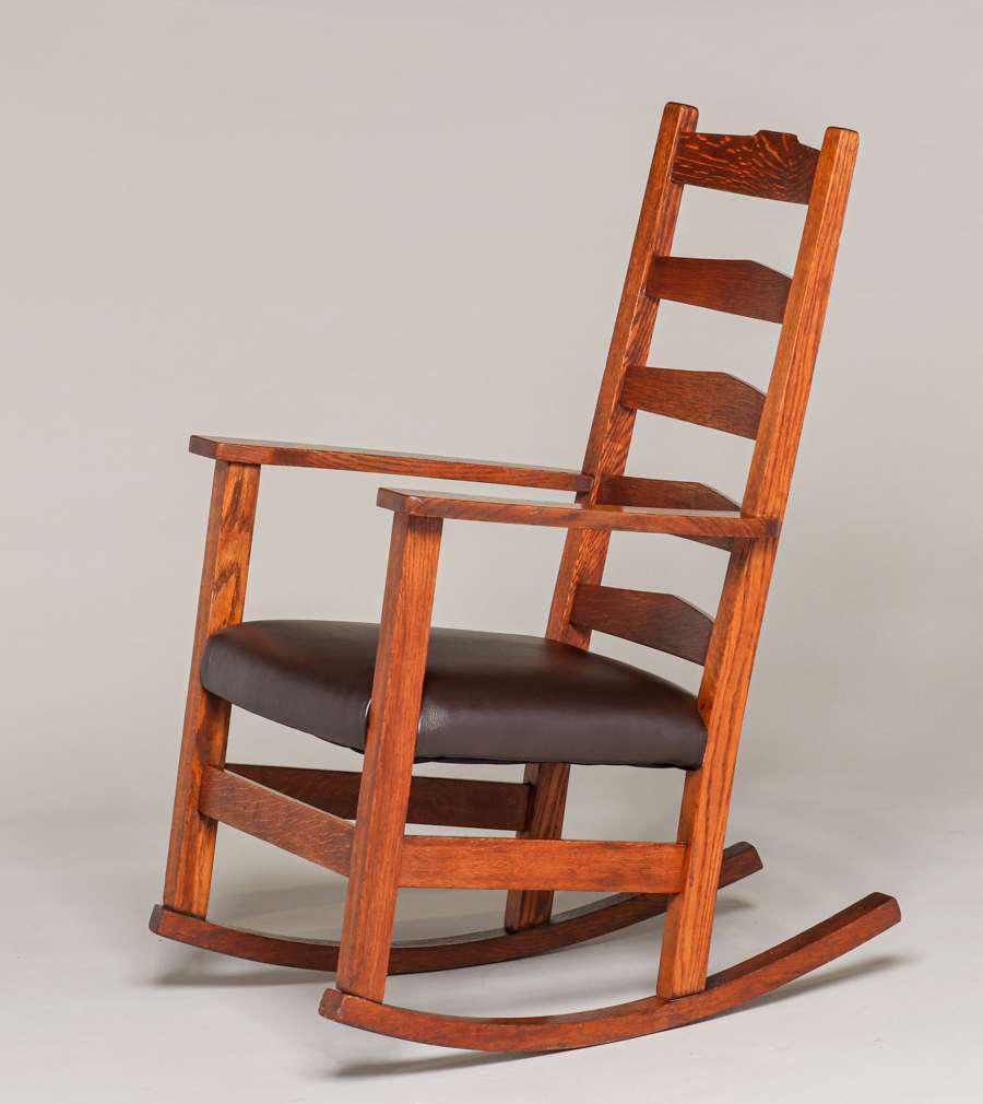 Limbert Tall Back Rocker c1905 (1 of 3)