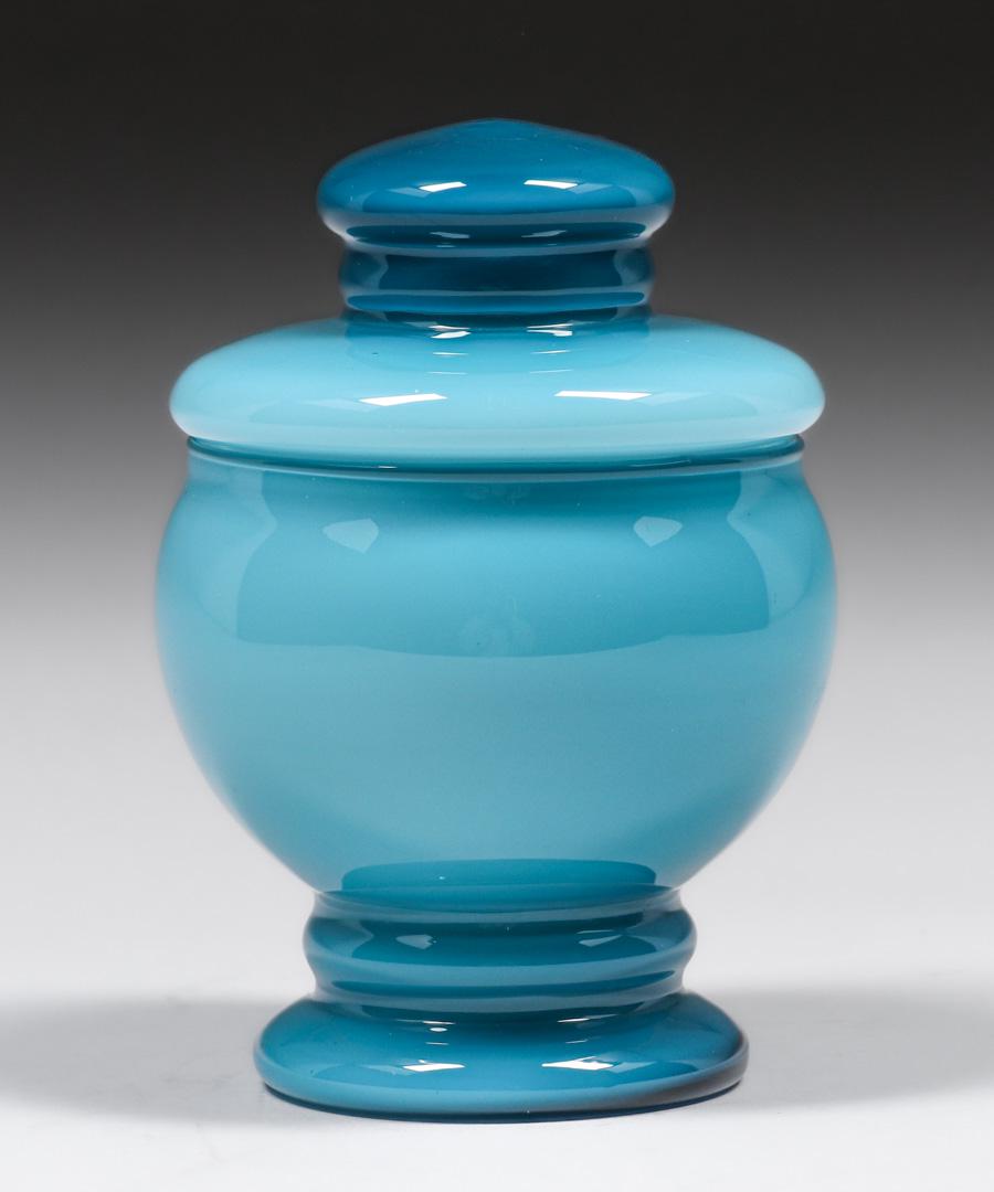 Vintage Murano Venetian Opaline Cased Covered Vase c1950s (1 of 6)