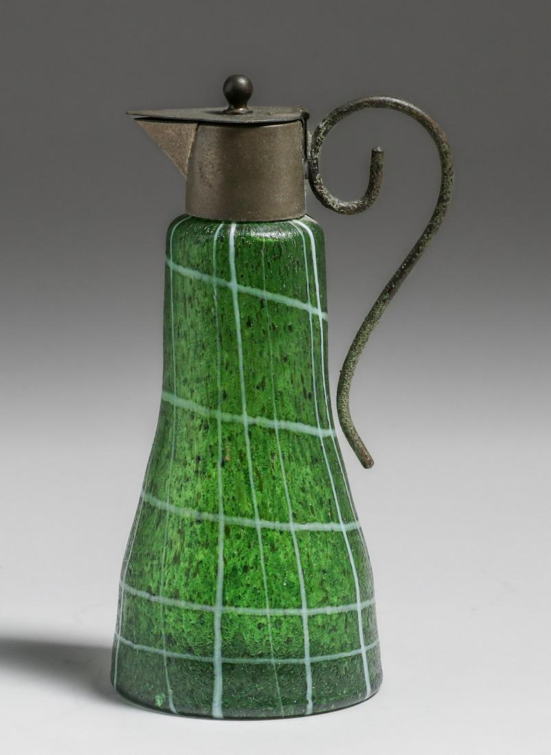Loetz Glass & Pewter Pitcher c1910 (1 of 4)