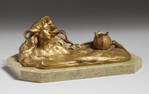 Gustav Obiols Delgado Bronze Art Nouveau Inkwell c1905