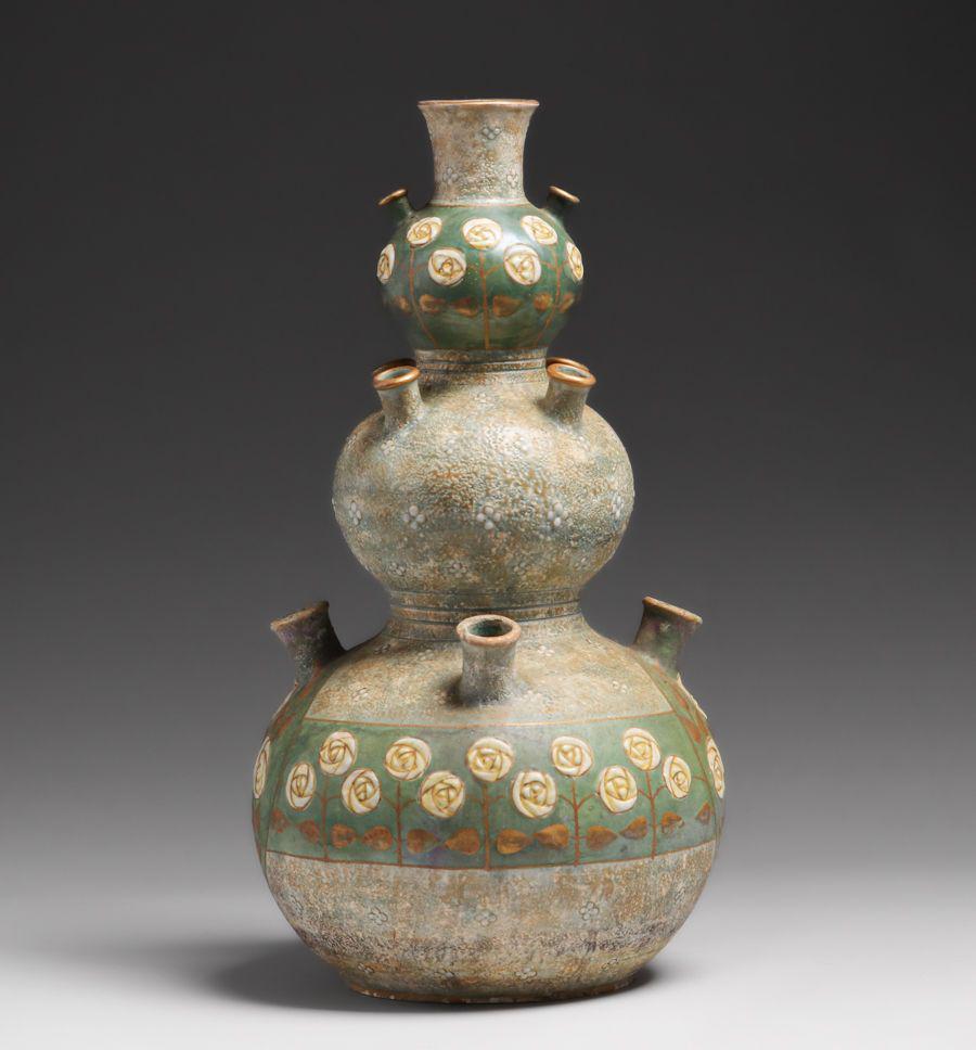 Large Paul Dachsel Amphora Stacked Gourd Vase c1905 (1 of 6)