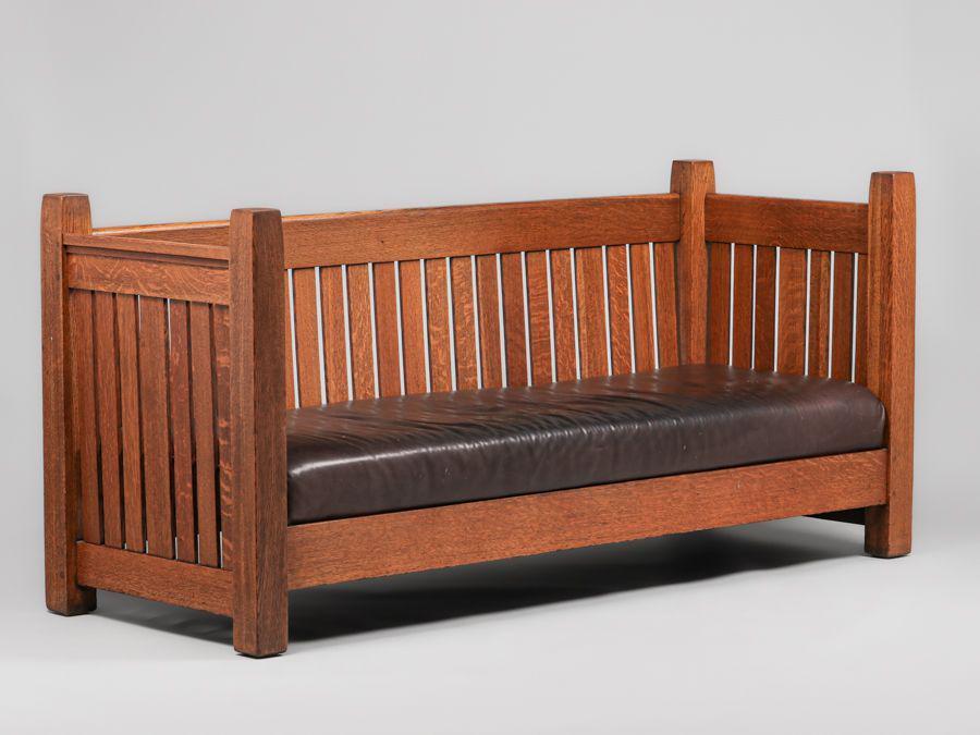 L&JG Stickley #223 Evenarm Settle c1910 (1 of 4)