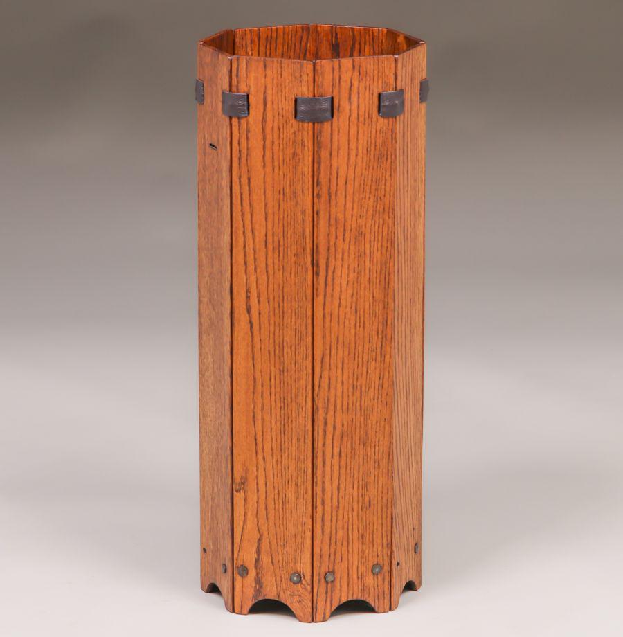 Lakeside Crafts Shop - Sheboygan, WI Oak Umbrella Stand c1910 (1 of 1)