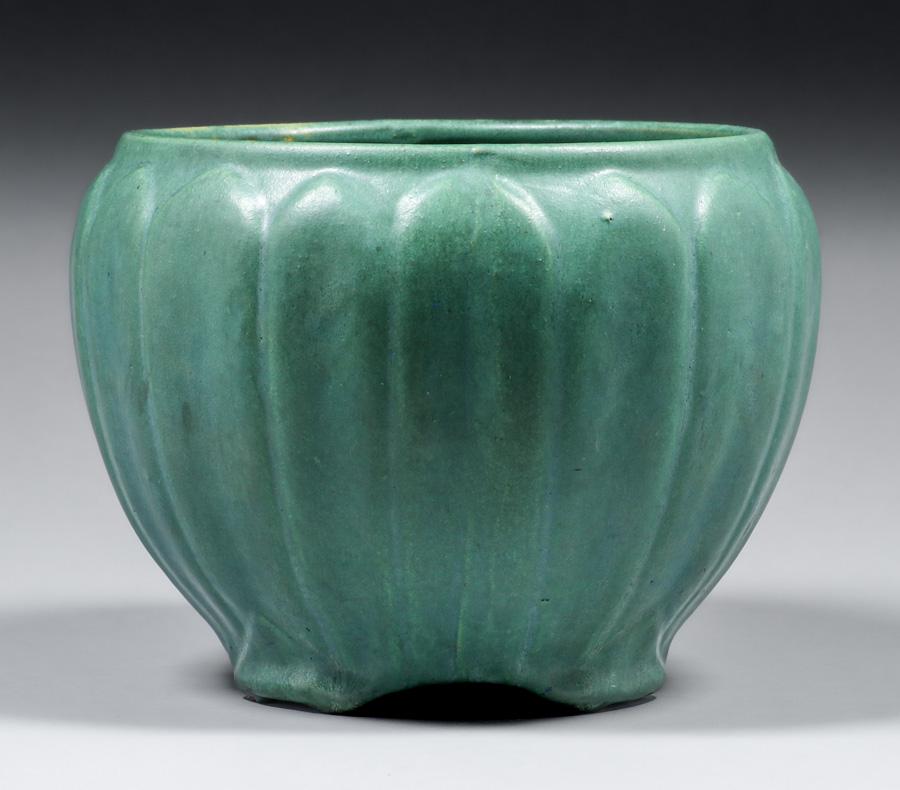 Arts & Crafts Matte Green Jardiniere c1910 (1 of 4)