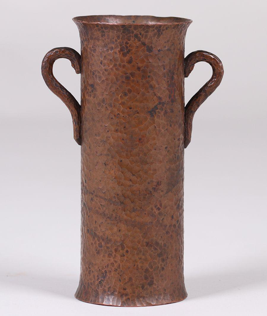Arts & Crafts Hammered Copper Two-Handled Vase 1914 (1 of 4)