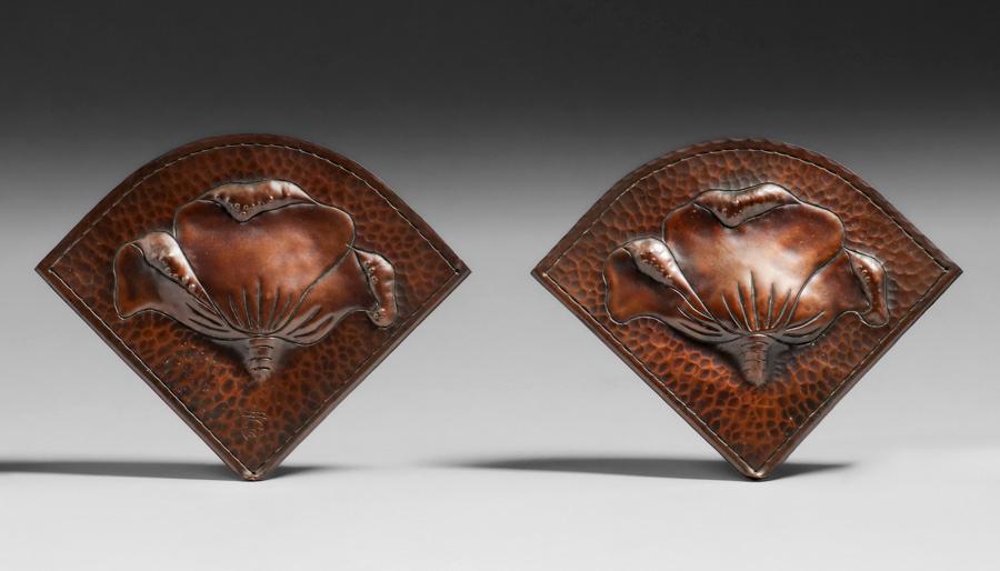 Two Early Roycroft Hammered Copper Blotter Corners c1915 (1 of 5)