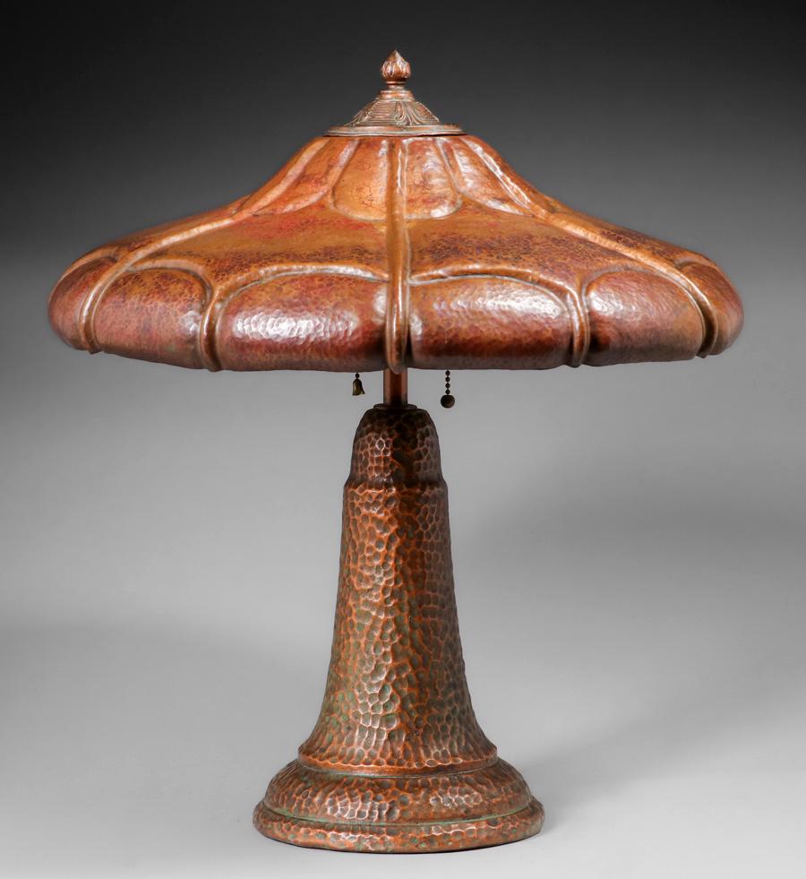 Arts & Crafts Hammered Copper Lamp c1920 (1 of 5)