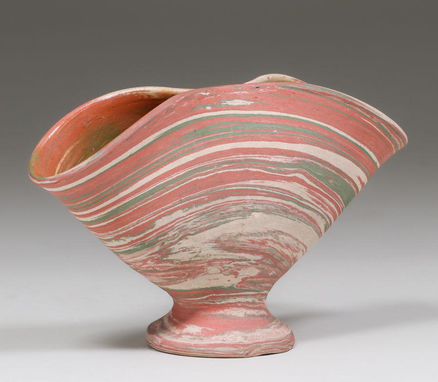 Henry Graack Silver Springs, FL Swirl Pottery Pinched Vase c1935-1966 (1 of 4)