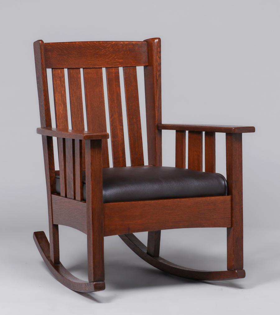 Stickley Brothers Slatted Rocker c1910 (1 of 3)