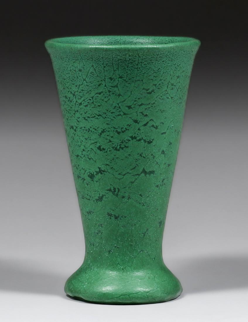 Weller Pottery Matte Green Flared Vase c1910s (1 of 4)