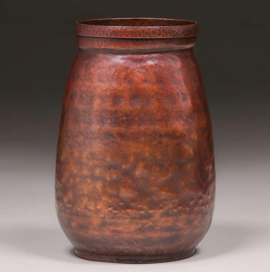 Dirk van Erp Hammered Copper Warty Vase c1920s (1 of 4)