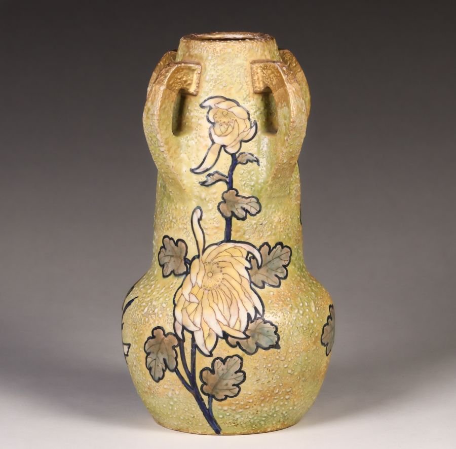 Large Amphora Pottery Four-Handled Vase c1905 (1 of 3)