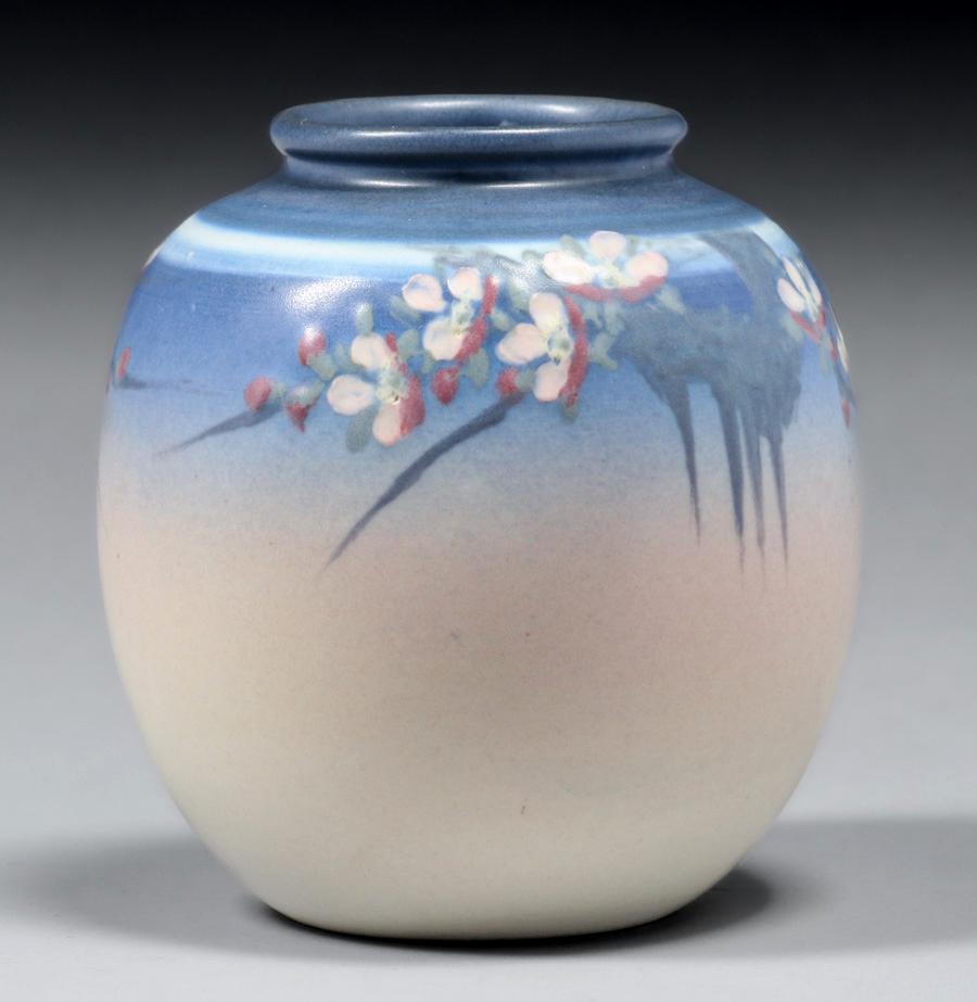 Rookwood Pottery E.T. Hurley Cherry Blossom Vase 1944 (1 of 4)