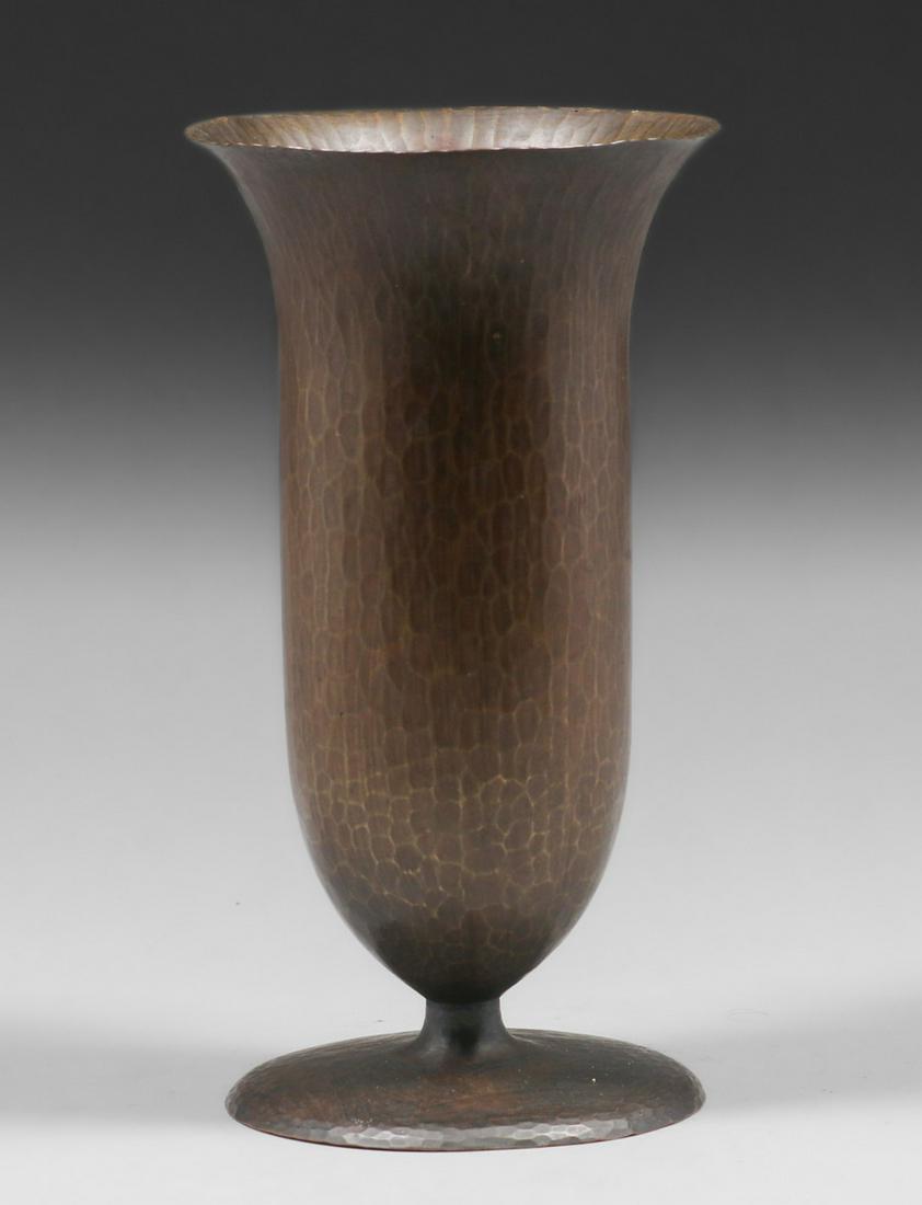 Arts & Crafts Hammered Copper Flared Vase c1920s (1 of 3)