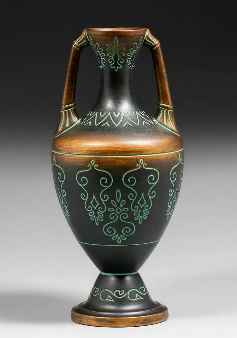 Norse Pottery - Edgerton, WI #1 Two-Handled Vase c1903-1913 (1 of 4)