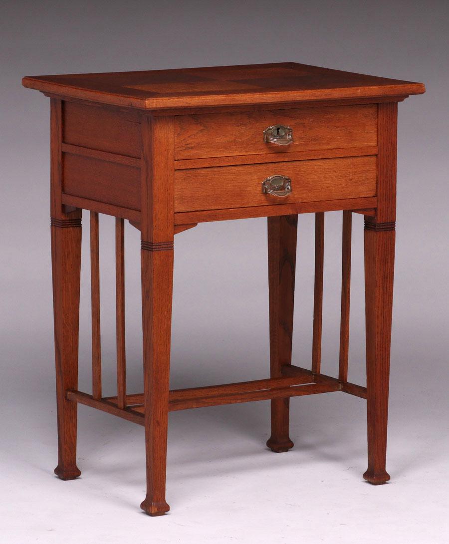English Arts & Crafts Two-Drawer Side Table c1900s (1 of 5)