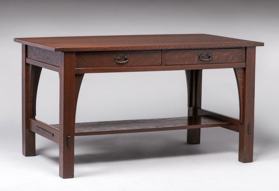 L&JG Stickley 54"w Two-Drawer Library Table c1910 (1 of 4)