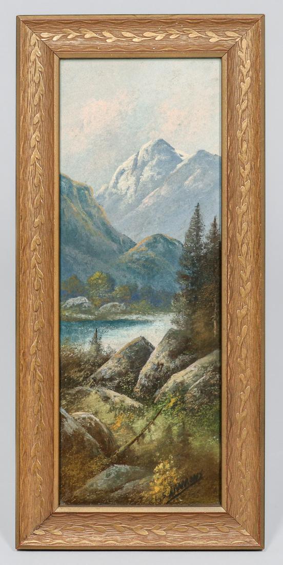 Carl Sammons California Sierras Pastel c1920s: Carl Sammons (1883-1968) California Sierras Pastel c1920s. Signed. Excellent condition. 11"h x 4"w. Original frame 13"h x 6"w. Spend $5000 or more at this auction and all of your SHIPPING IS FREE with