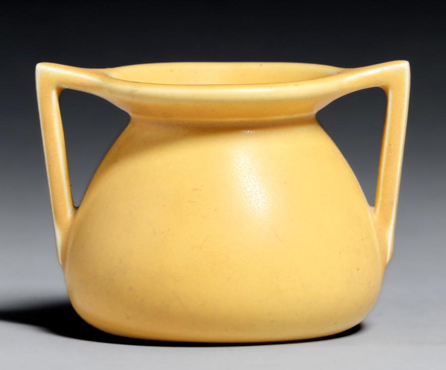 Rookwood Pottery #354 Matte Yellow Two-Handled Vase 1927 (1 of 3)