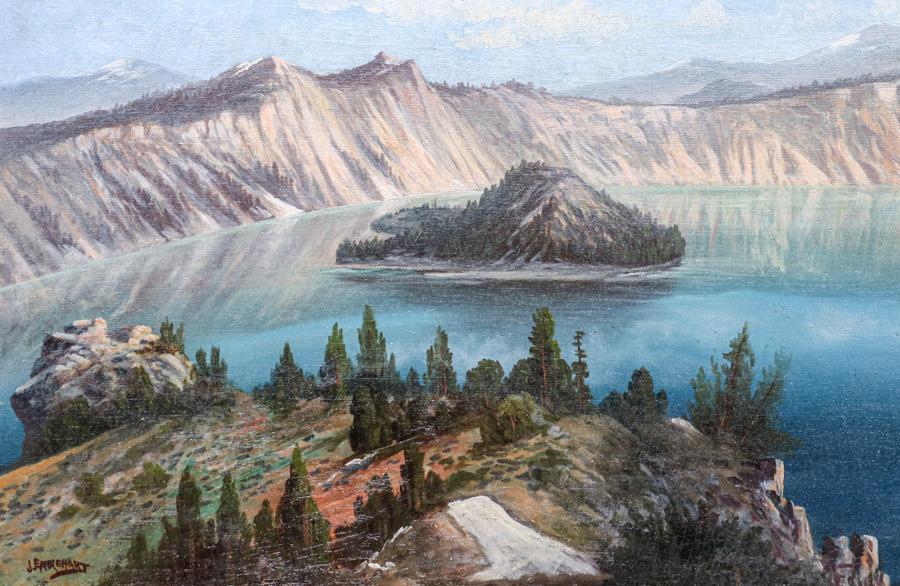 John (joseph John) Englehart Crater Lake , Oregon Painting C1900s Auction