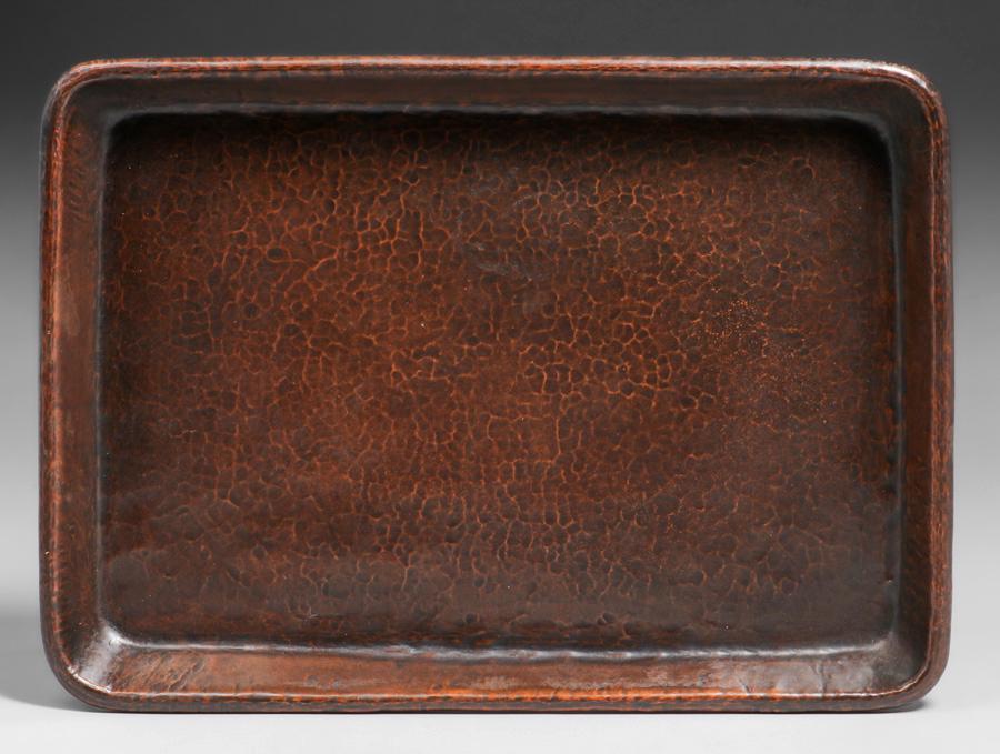 Harry St John Dixon Hammered Copper Rectangular Serving Tray after 1925 (1 of 5)