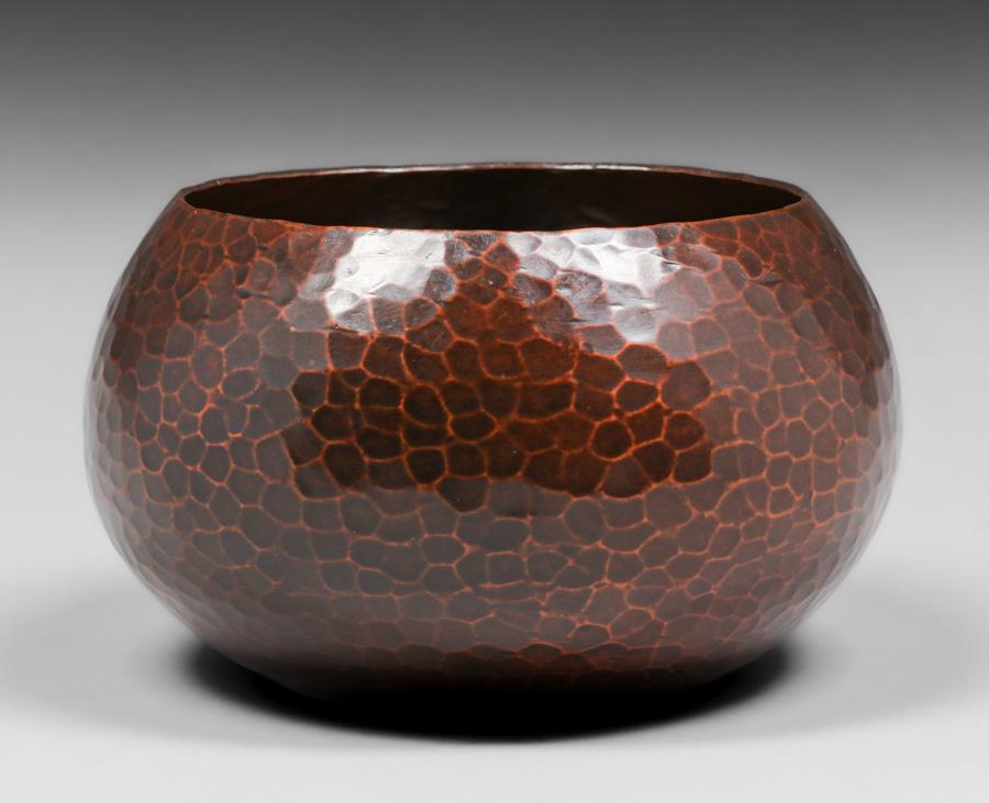Early Dirk van Erp Hammered Copper Spherical Vase c1909 (1 of 4)