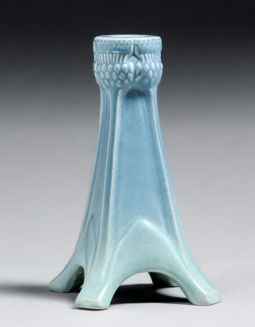 Rookwood Pottery #1194 Matte Blue Single Candlestick 1920 (1 of 5)