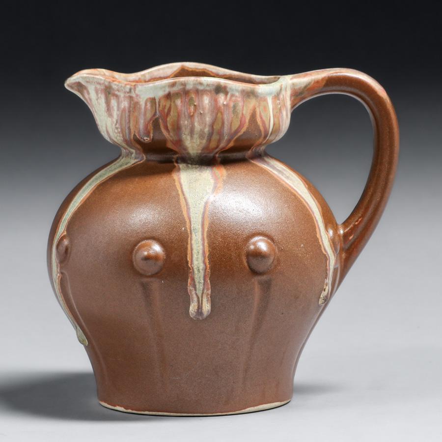 Denbac Pottery - French Drip Glaze Pitcher c1910 (1 of 5)