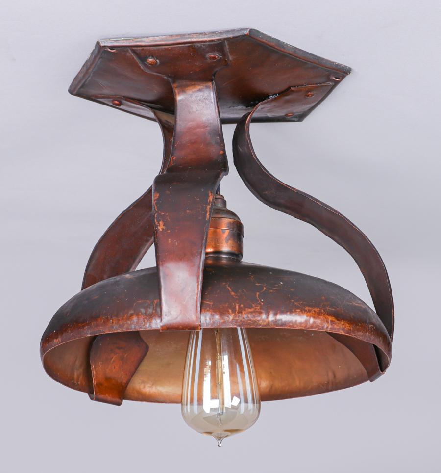 Lillian Palmer Hammered Copper Ceiling Light c1909 (1 of 5)
