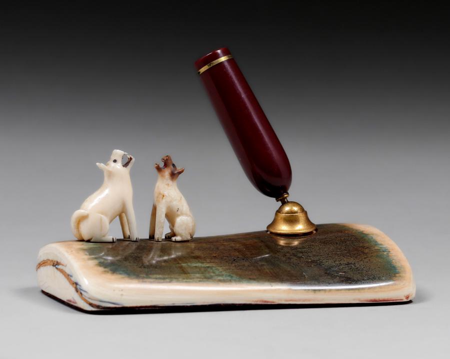 Albert Berry - Juneau, Alaska - Seattle, WA Hand-Carved Fossilized Mastodon Pen Holder c1910 (1 of 5)