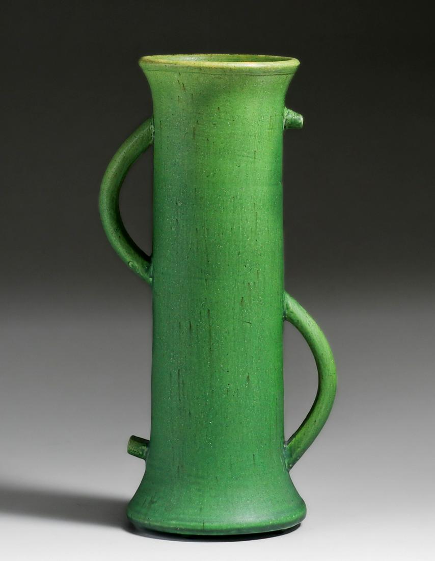 Cambridge Pottery Matte Green Vase c1905 (1 of 5)