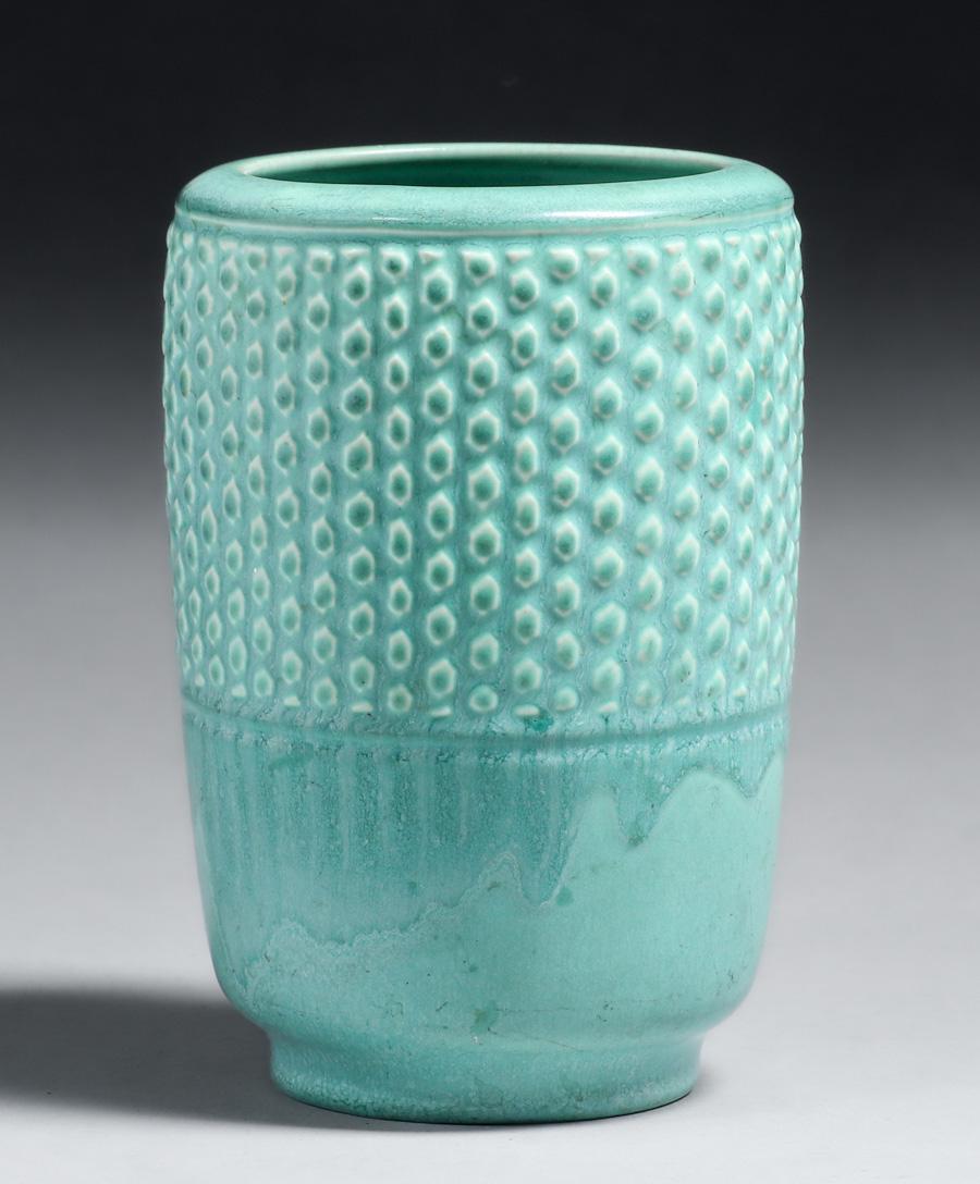 Rookwood Pottery #6674 Turquoise Blue Art Deco Vase 1937 (1 of 4)