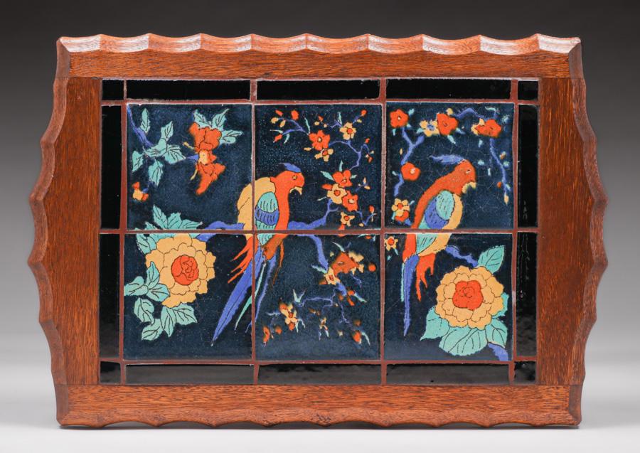 Taylor Tile Co - Los Angeles Six-Tile Double Parrot Table c1930s (1 of 7)