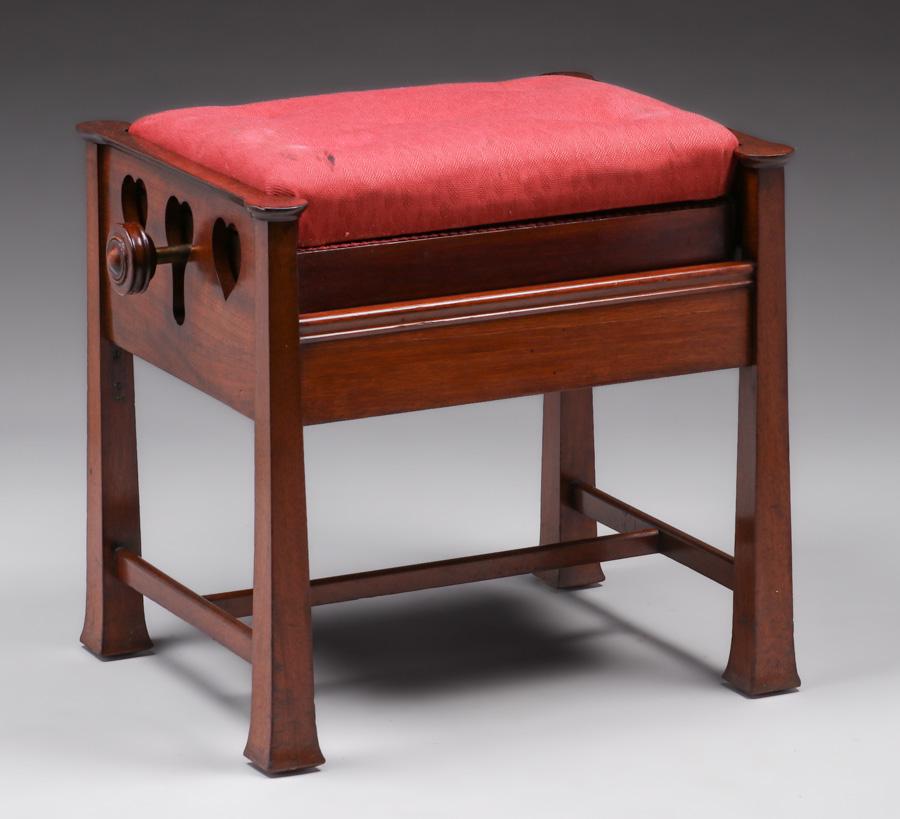 Charles Voysey - influenced Mahogany Piano Bench c1895 (1 of 7)