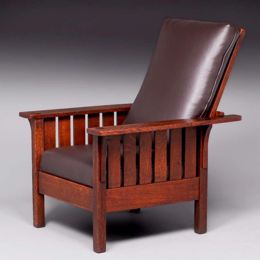 L&JG Stickley #471 Slatted Morris Chair c1908-1912 (1 of 4)