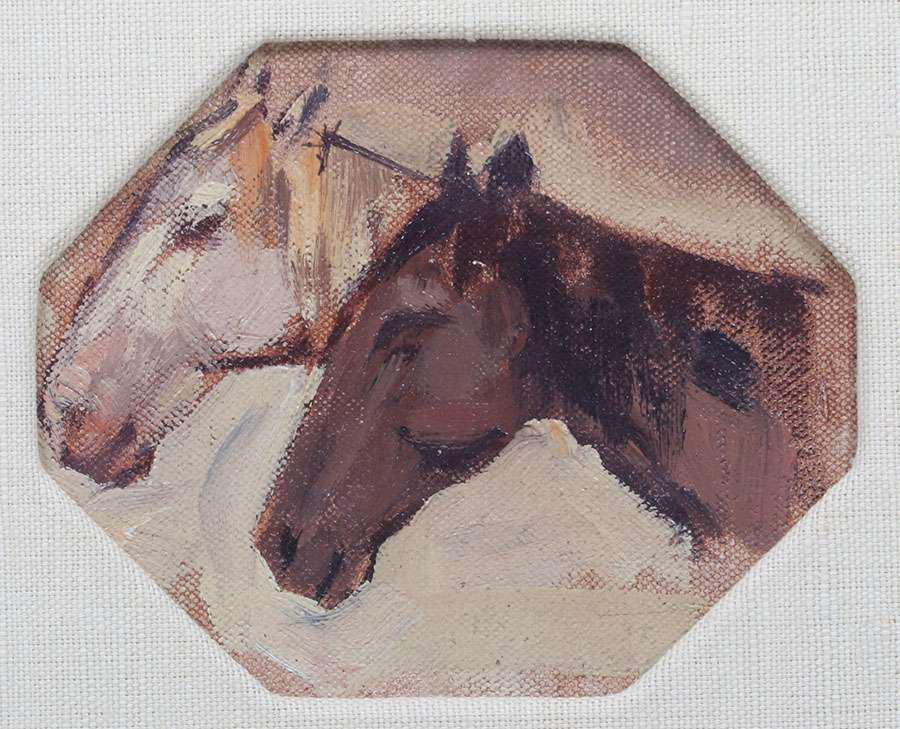 Edgar Payne Painting "Sqaw C Indian Ponies" c1910 (1 of 4)