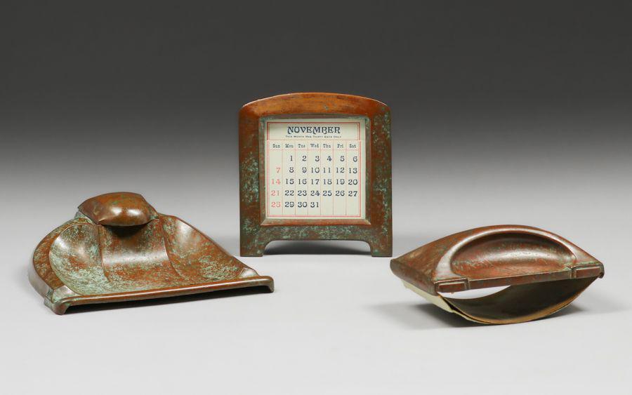 K&O Co Bronze 3 Piece Desk Set c1910 (1 of 11)