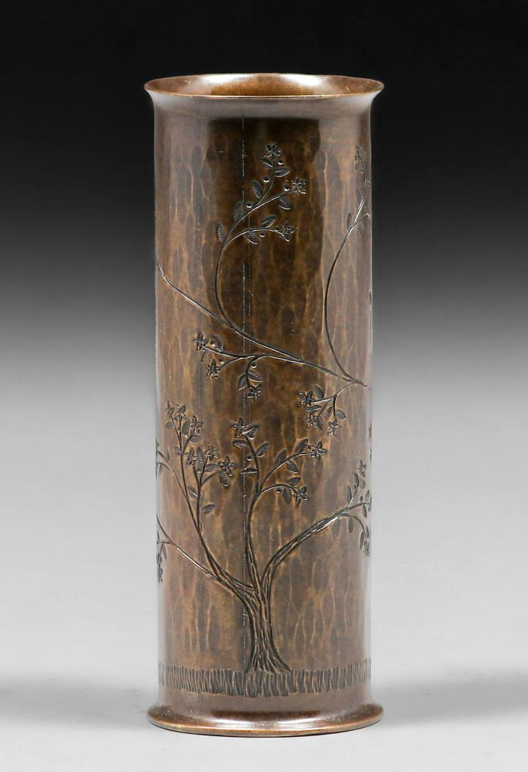 John Joseph Brennan - Highland Park, MI Hammered Copper Vase c1930s (1 of 4)