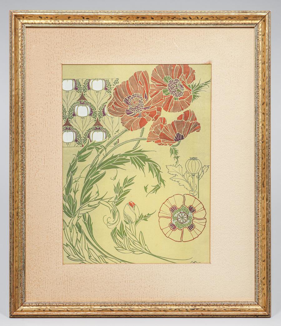 Vienna Secessionist Color Woodcut 1903: Vienna Secessionist Color Woodcut 1903. Signed "EAS 03". Excellent condition. 12.5"h x 9.25"w. Frame 19"h x 16.25"w. Spend $5000 or more at this auction and all of your SHIPPING IS FREE within the low