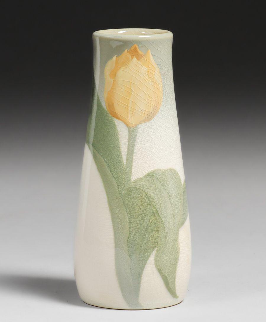 Rookwood Sara Sax Tulip Vase 1905: Rookwood Sara Sax Tulip Vase 1905. Signed. Perfect condition. 7"h x 2.75"d. Spend $5000 or more at this auction and all of your SHIPPING IS FREE within the lower 48 states. SHIPPING We box and ship ou