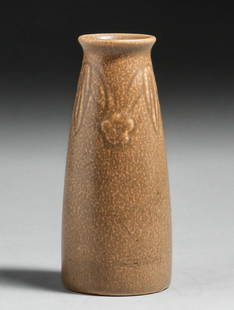 Rookwood Pottery #2108 Matte Brown Vase 1923: Rookwood Pottery #2108 Matte Brown Vase 1923. Signed. Perfect condition. 6"h. Spend $7500 or more at our two day auction and all of your SHIPPING IS FREE within the lower 48 states. SHIPPING We box an