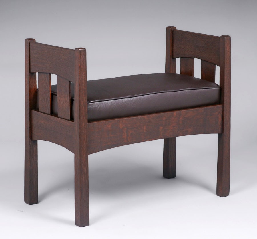 Michigan Chair Co Slatted Reverse-Tapered Window Seat c1910 (1 of 4)