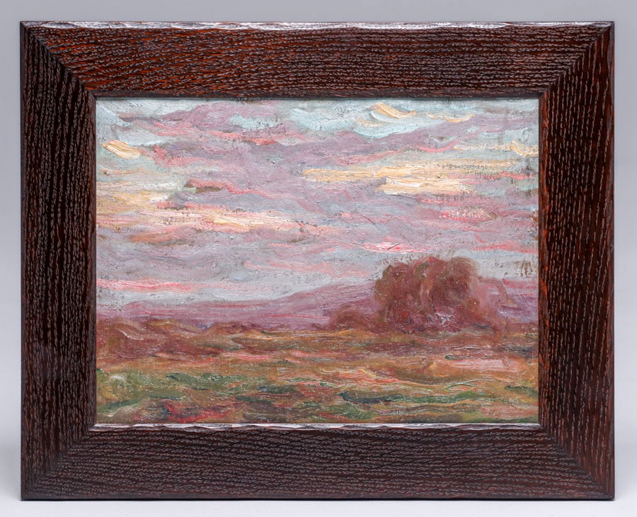 Charles Franklin Chamberlain (1871 – 1947) Impressionist Vibrant Sunset Clouds & Hills c1920s (1 of 4)