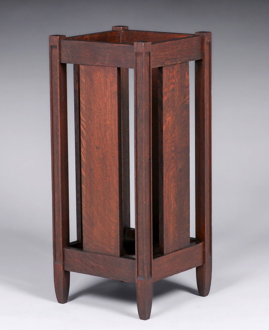 Grand Rapids Slatted Oak Umbrella Stand c1910 (1 of 4)
