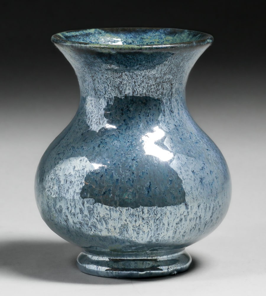 Fulper Pottery Metallic Blue Flared Vase c1910 (1 of 4)