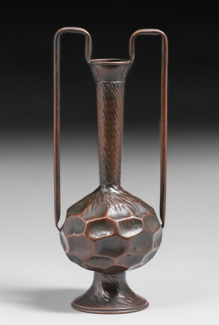 Arts & Crafts Hammered Copper Two-Handled Vase c1910 (1 of 3)