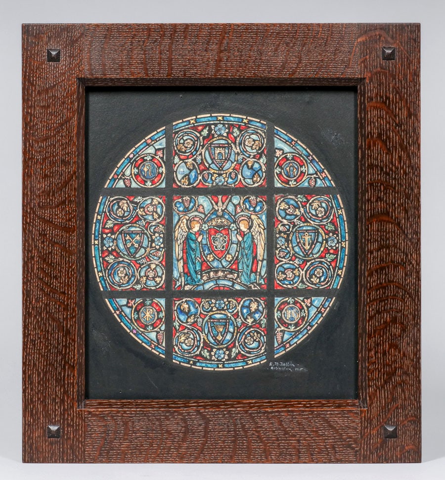 Arthur Murray Dallin (1897-1940) Stained Glass Rendering Arlington, MA c1930s (1 of 5)