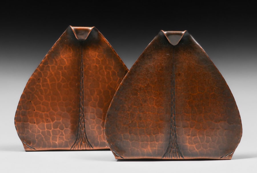 Early Roycroft Hammered Copper Bookends c1915 (1 of 5)